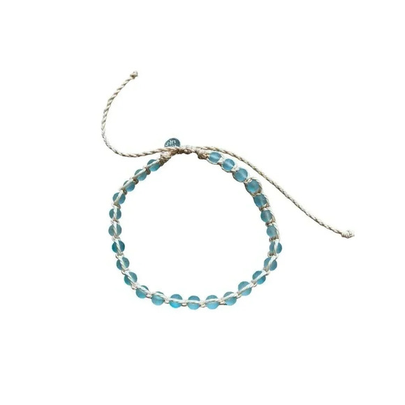 Natural Stone Glass Beach Beaded Stretch Macrame Set 2 Bracelets Crystal Shell - Picture 3 of 6